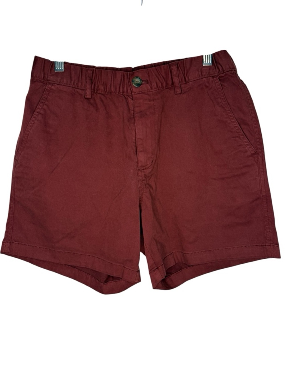 Bearbottom Men's Flat Front Cotton Shorts in Burgundy size Medium 5.5” inseam